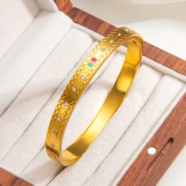 Maze Retro Titanium Steel Bangle